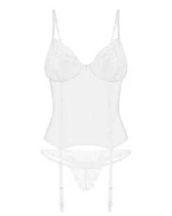 Obsessive - Alissium Corset et String - Blanc