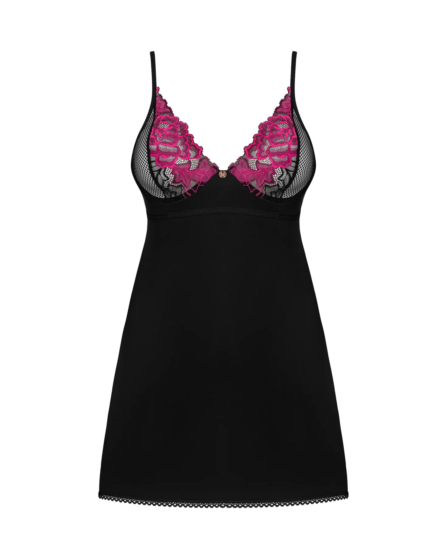 Obsessive - Babydoll et String Rosenty - Noir/Violet