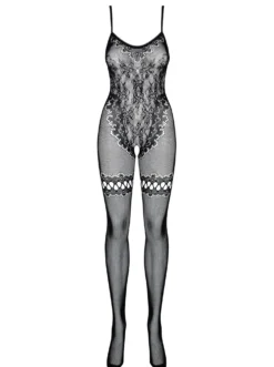 Obsessive - Body sans entrejambe effet jarretière - Noir