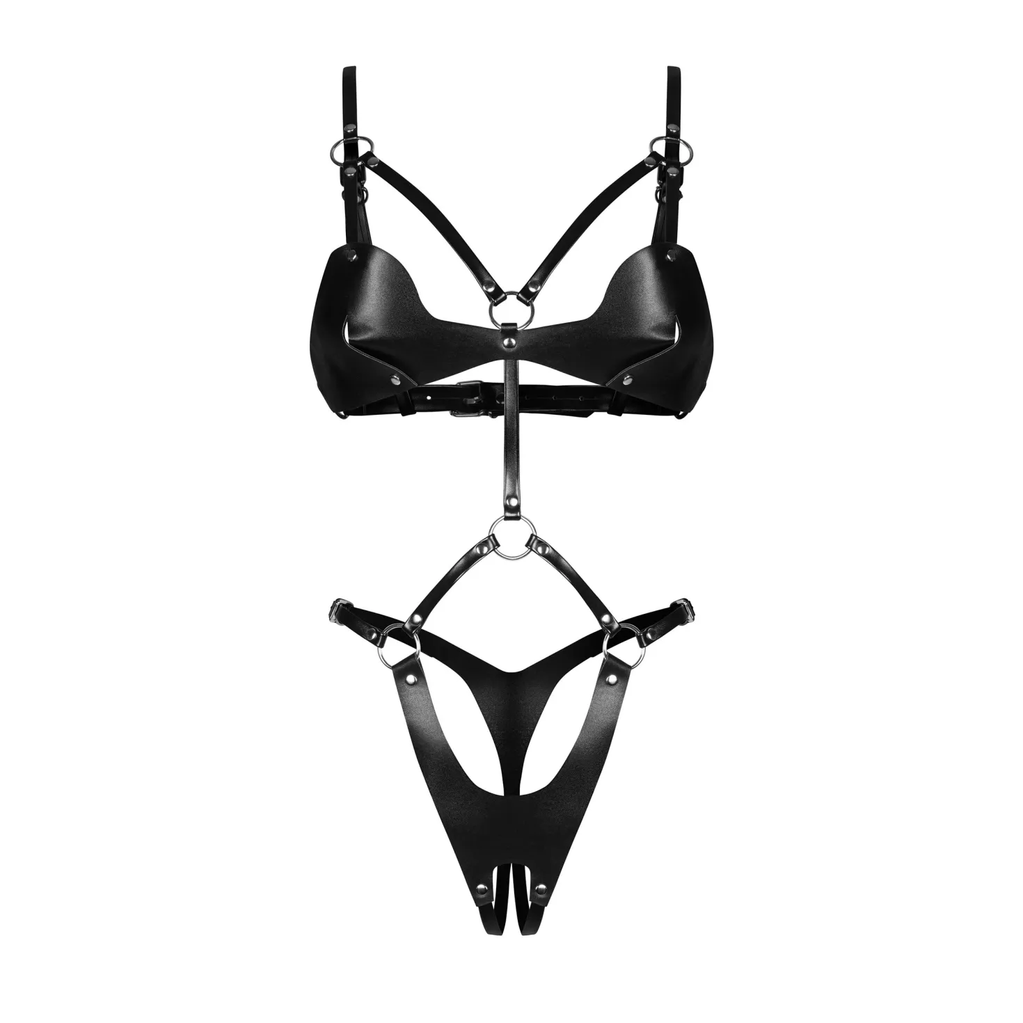 Obsessive - Dame Control Body Ouvert - Noir