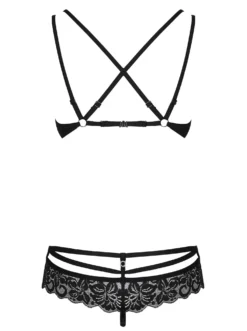Obsessive - 2-Delige Kanten BH Set - Zwart