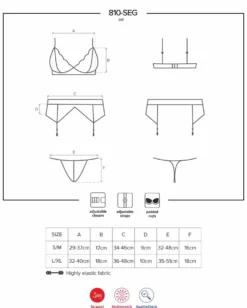 Obsessive - Ensemble de lingerie à 3 pièces en dentelle