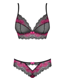 Obsessive - Ensemble soutien-gorge 2 pièces Tulia - Noir/Rose