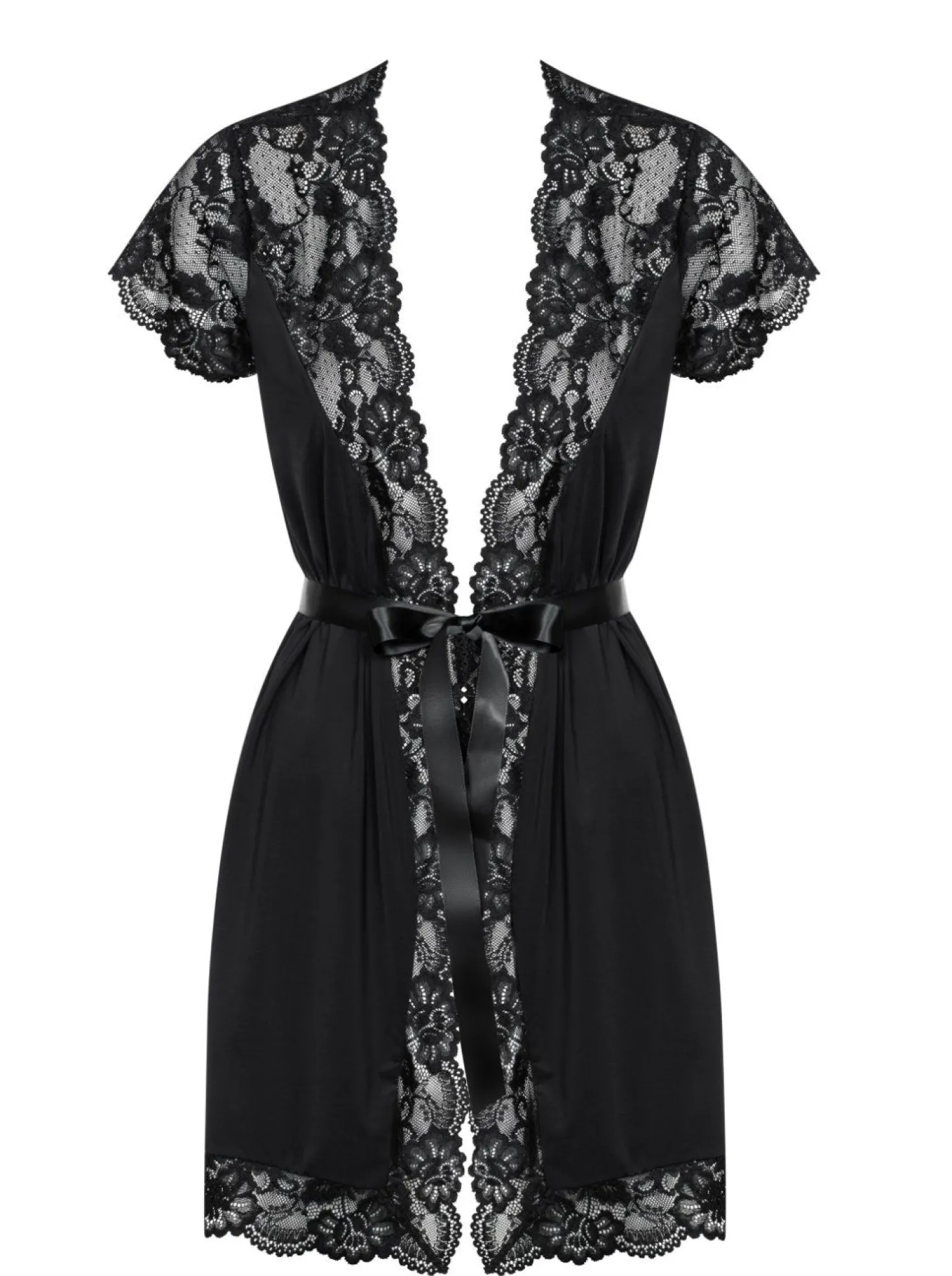 Obsessive - Kimono avec dentelle - Noir