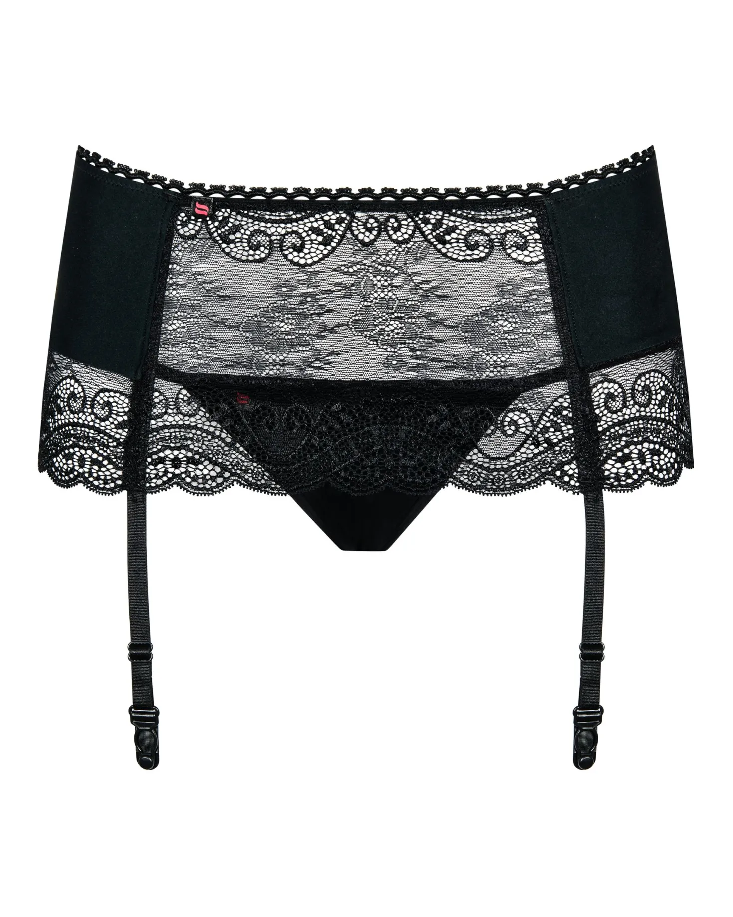 Obsessive - Miamor Jarretel Gordel Met String - Zwart