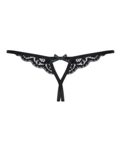 Obsessive - String en dentelle sans entrejambe - Noir