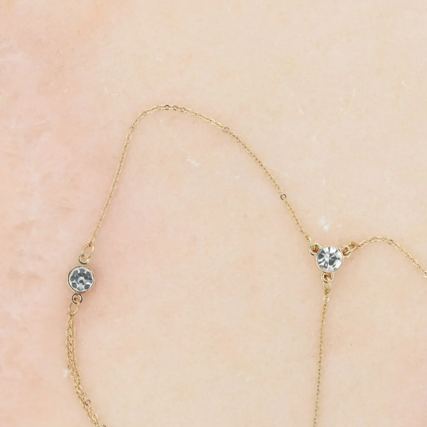 Otazu - Twin Crystal Anklet - Transparent