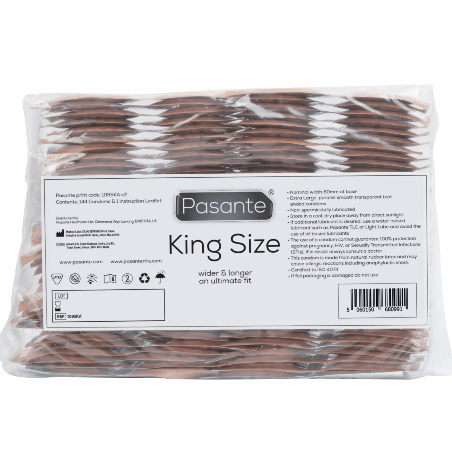 Pasante - Préservatifs ultrafins King Size - 144 pièces