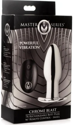 Plug anal rechargeable Chrome Blast avec télécommande - Petit