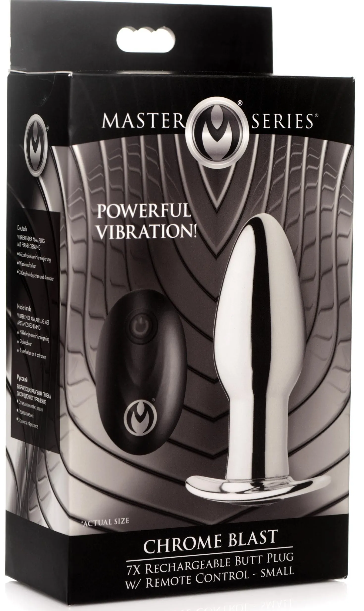 Plug anal rechargeable Chrome Blast avec télécommande - Petit