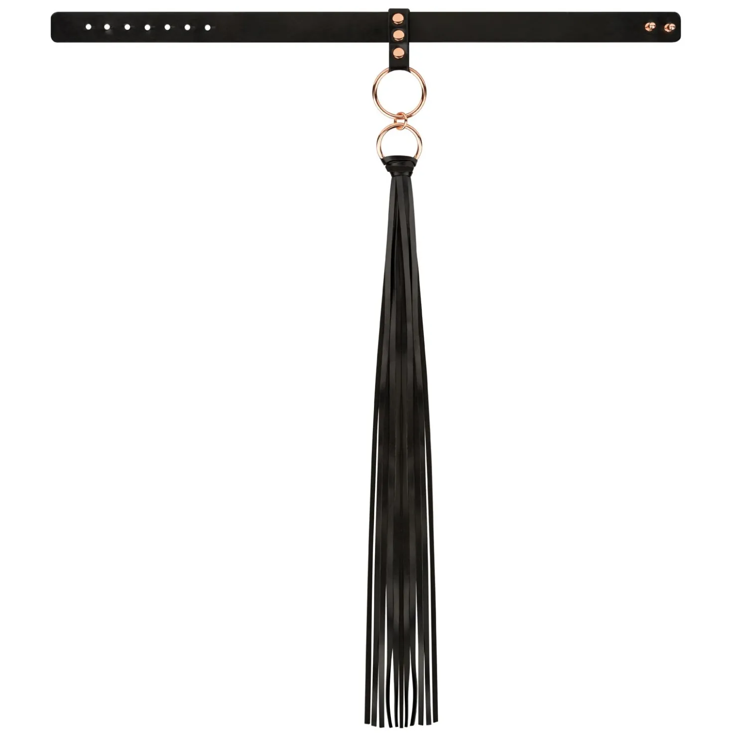 Rosy Gold - Collier avec Flogger - Noir