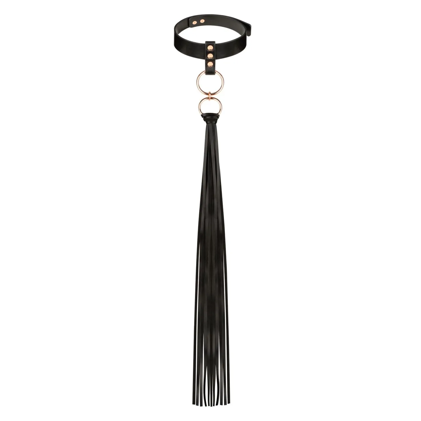 Rosy Gold - Collier avec Flogger - Noir