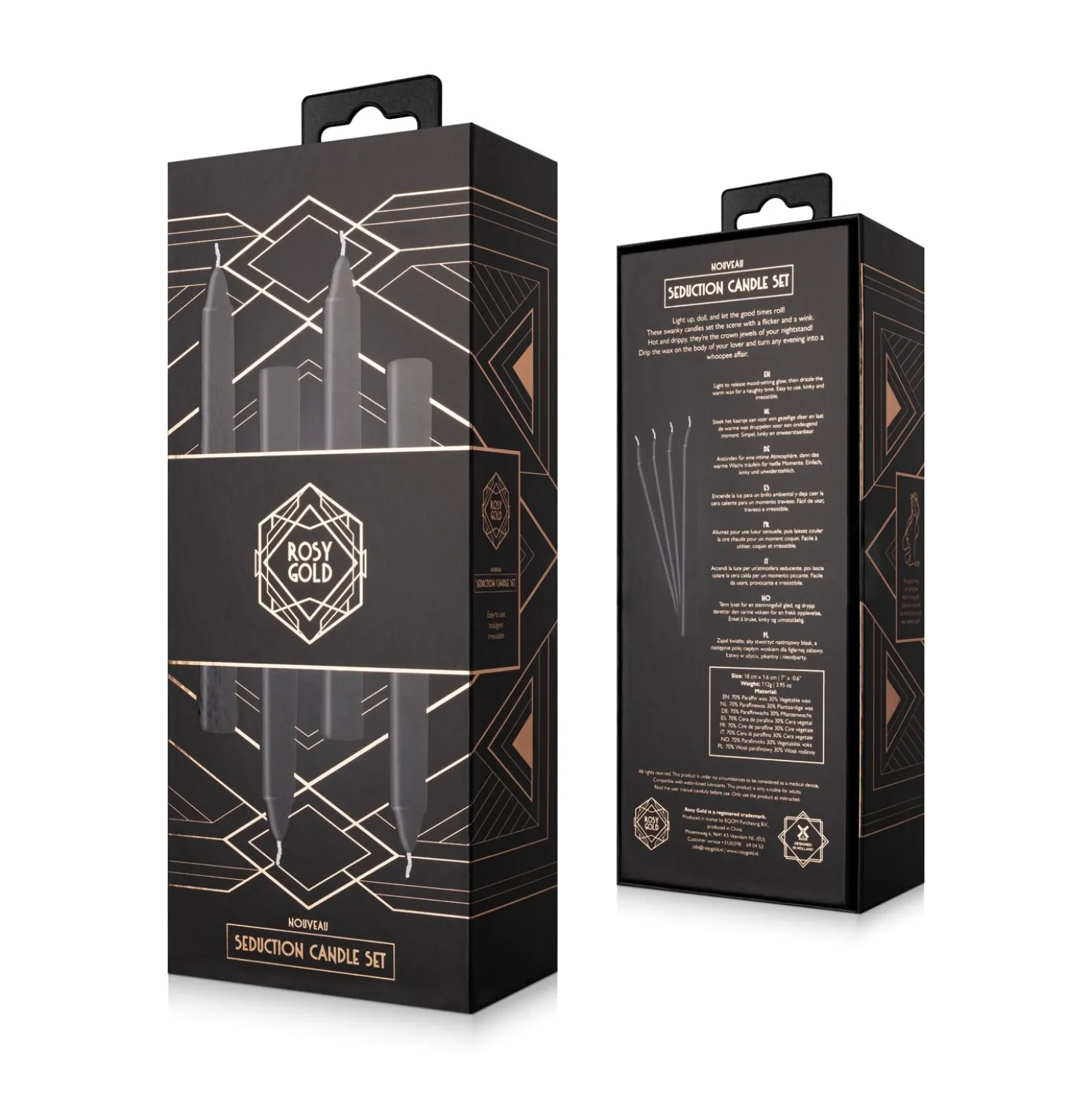 Rosy Gold - Seduction Candle Set - Noir