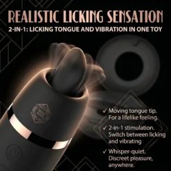 Rosy Gold – Stimulateur Léchage avec Boîtier Luxe – Noir