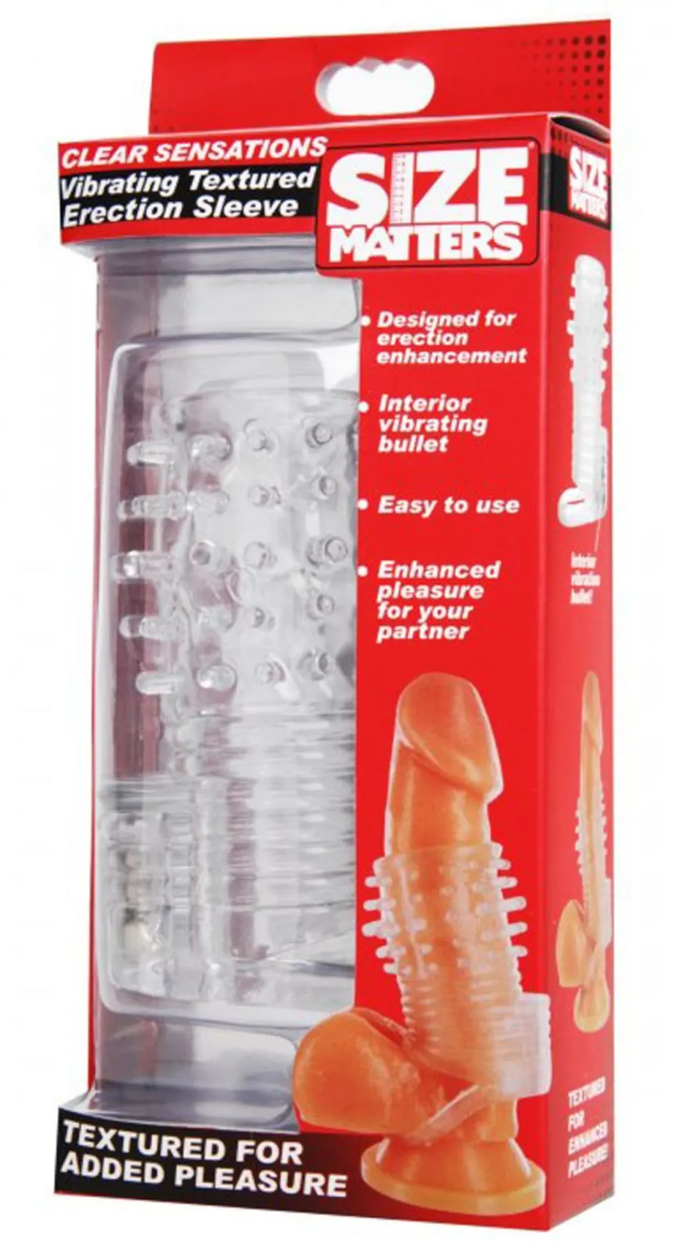 Size Matters - Clear Sensations Gaine Pénienne Vibrante - Transparente