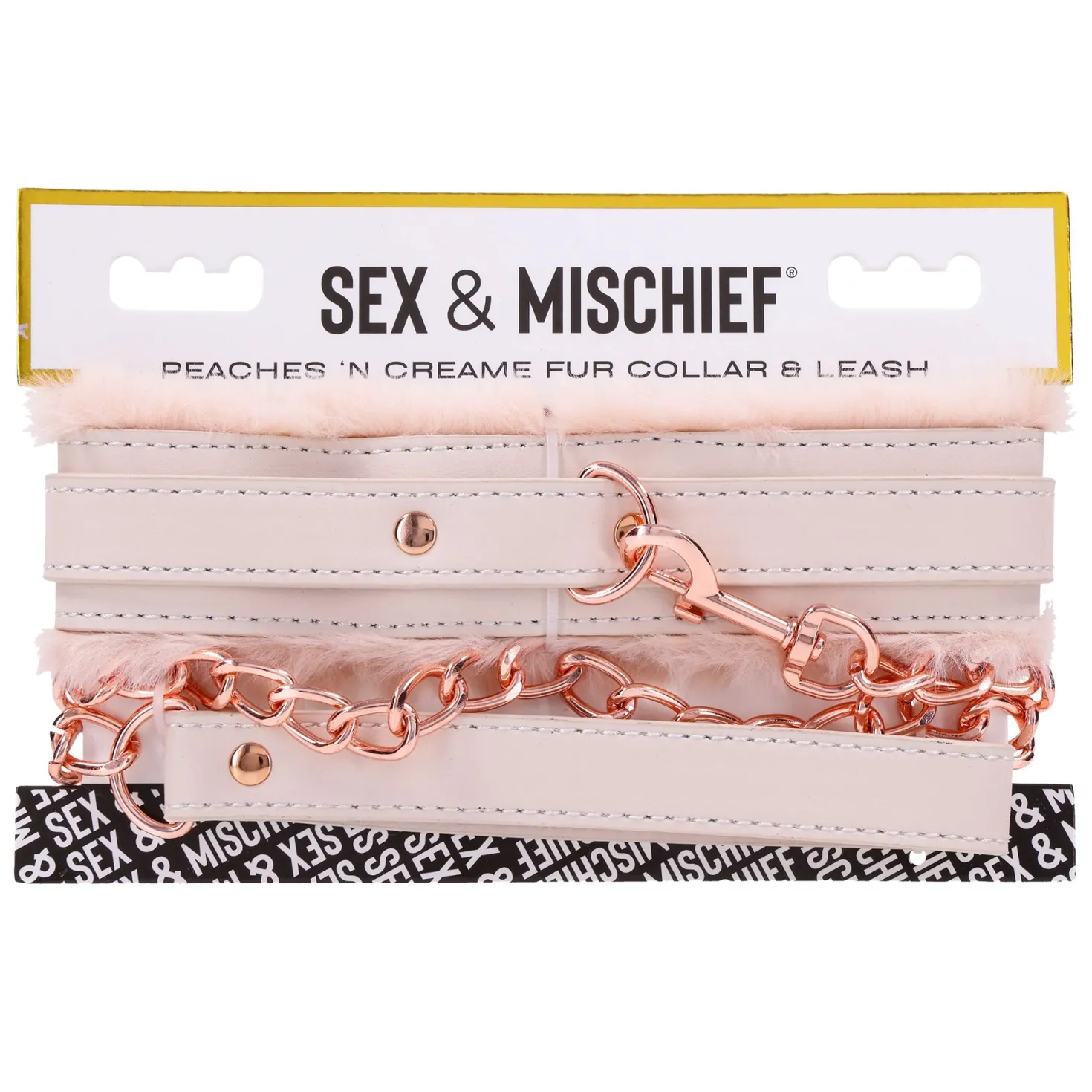 Sportsheets – S&M Peaches ‘n CreaMe Collier en Fourrure & Laisse – Crème