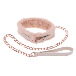 Sportsheets – S&M Peaches ‘n CreaMe Collier en Fourrure & Laisse – Crème