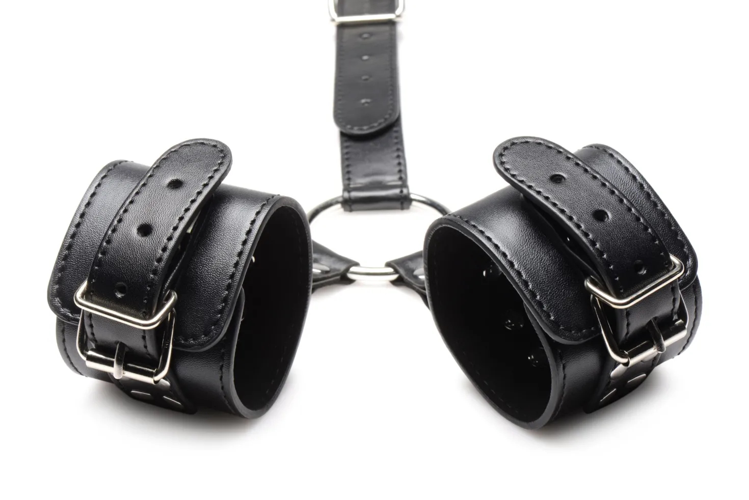 Strict - Ensemble de retenue avec collier et menottes - Noir