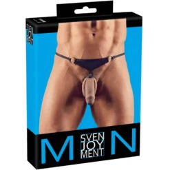 Svenjoyment Underwear - String avec Anneau Pénien Amovible - Noir