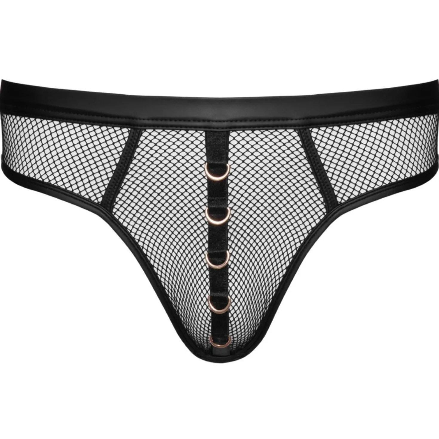 Svenjoyment Underwear - String en Résille Homme - Noir
