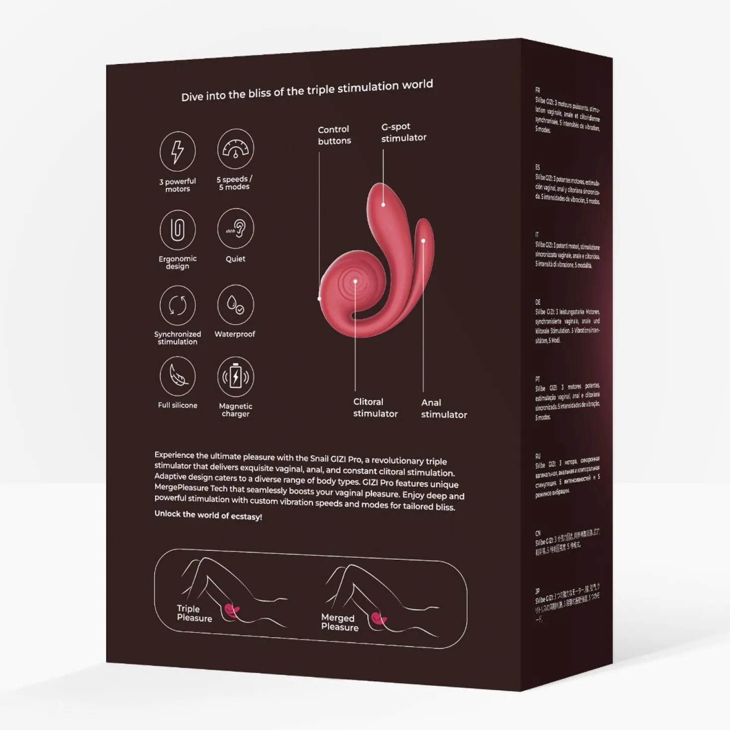 SVibe - Gizi Pro Vibromasseur Triple - Bordeaux
