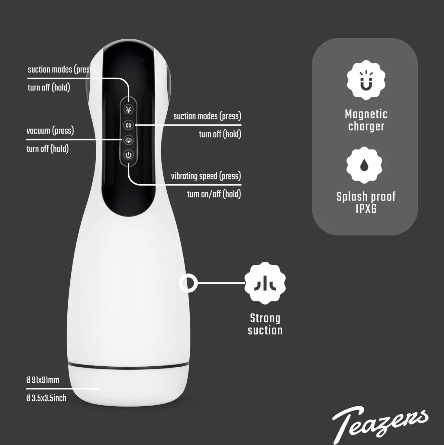 Teazers - Masturbateur automatique - Blanc