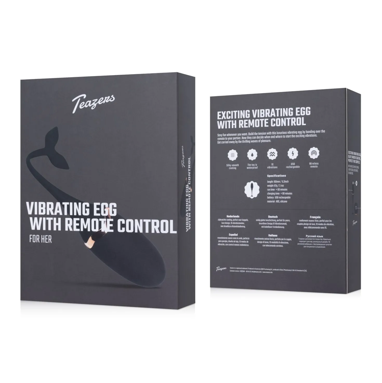Teazers – Œuf Vibrant Avec Télécommande – Noir