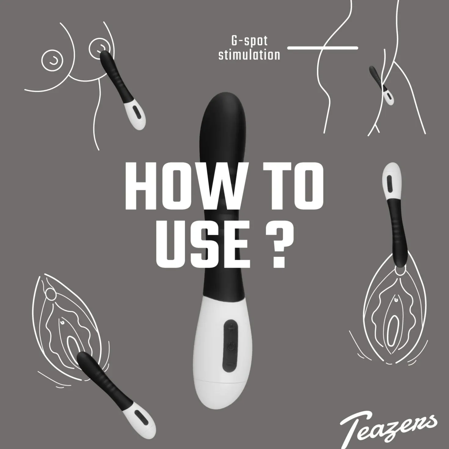 Teazers - Vibro point G nervuré - Noir