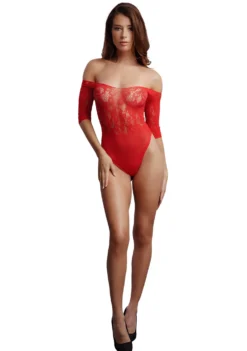 Teddy sans entrejambe en strass - Rouge