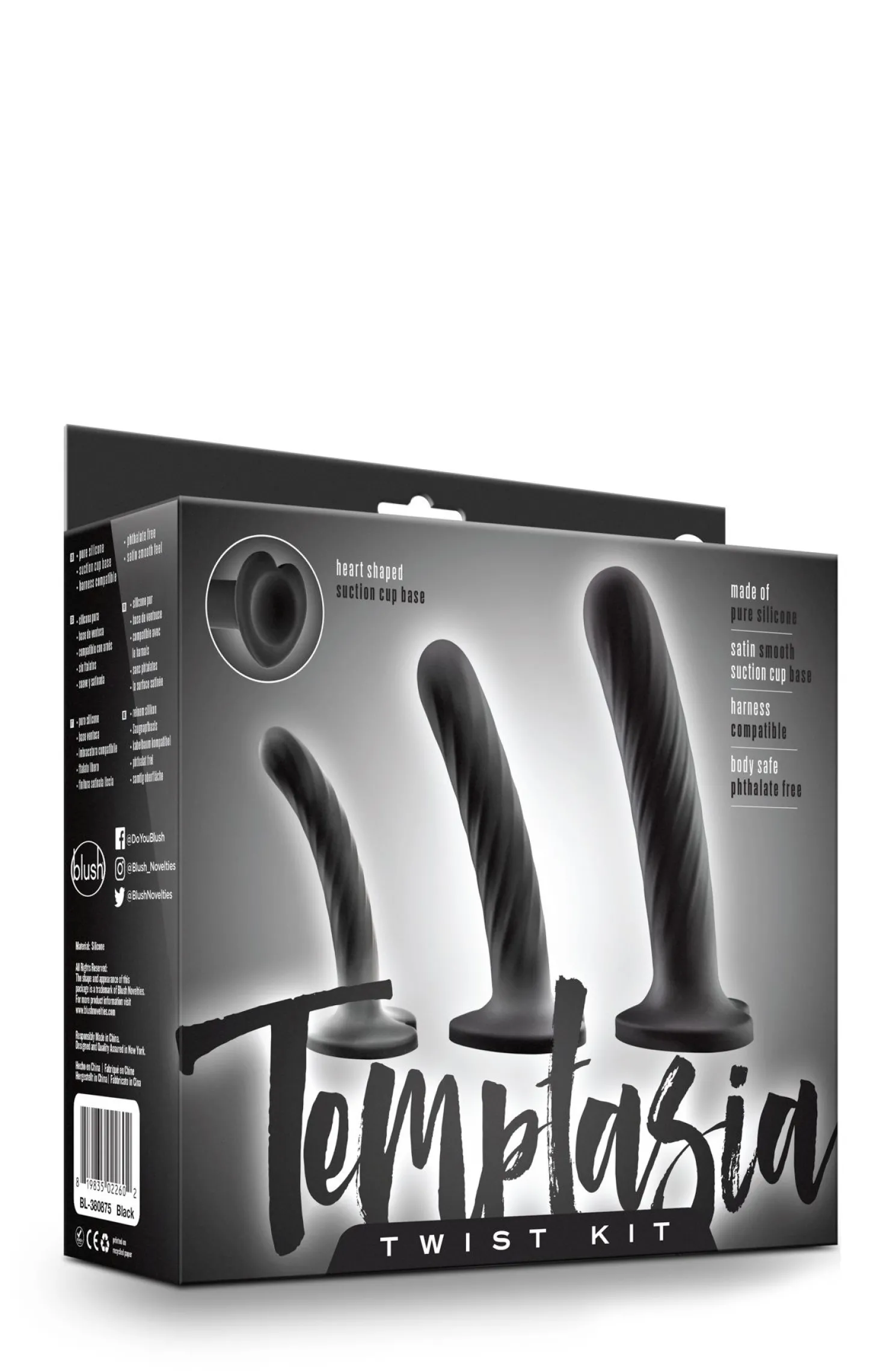 Temptasia - Set de 3 godes "Twist" - Noir