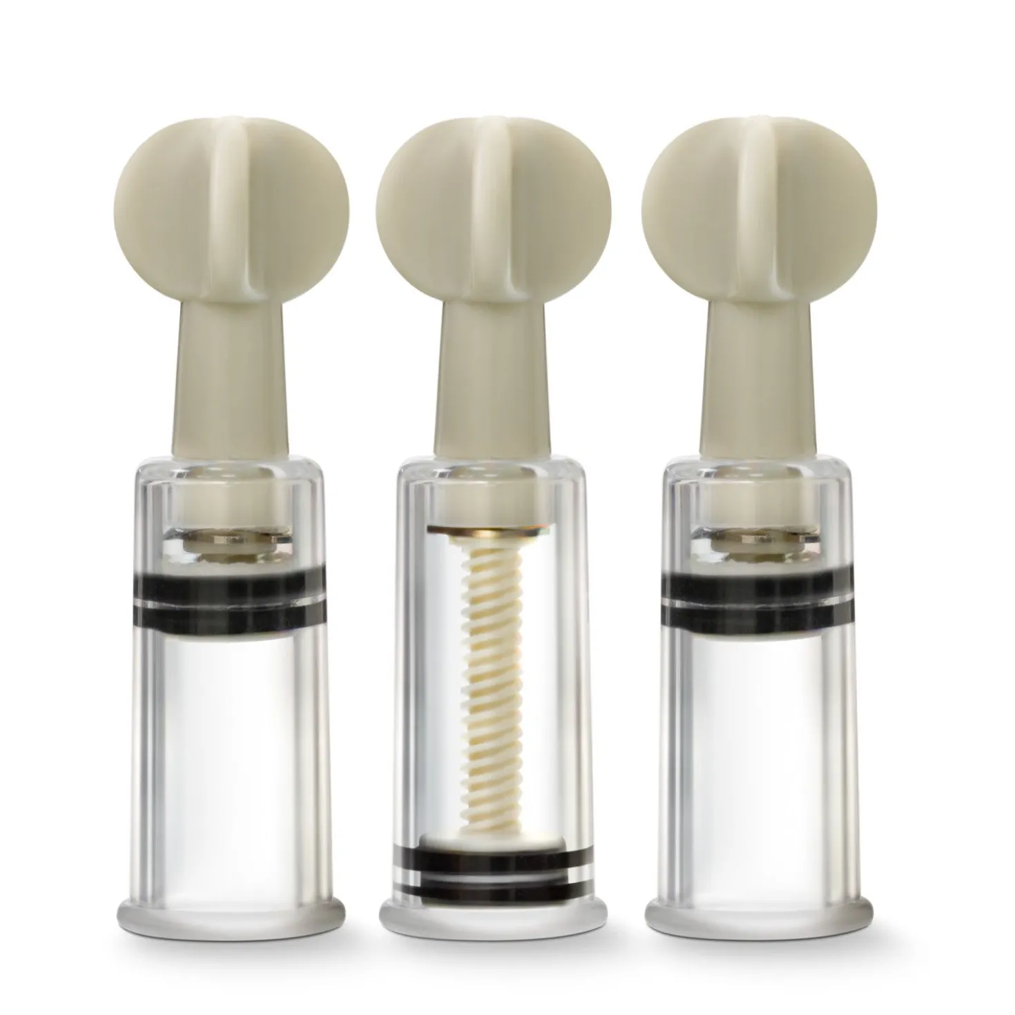 Temptasia - Ventouses à vis pour le clitoris et les tétons - Lot de 3 - Transparent