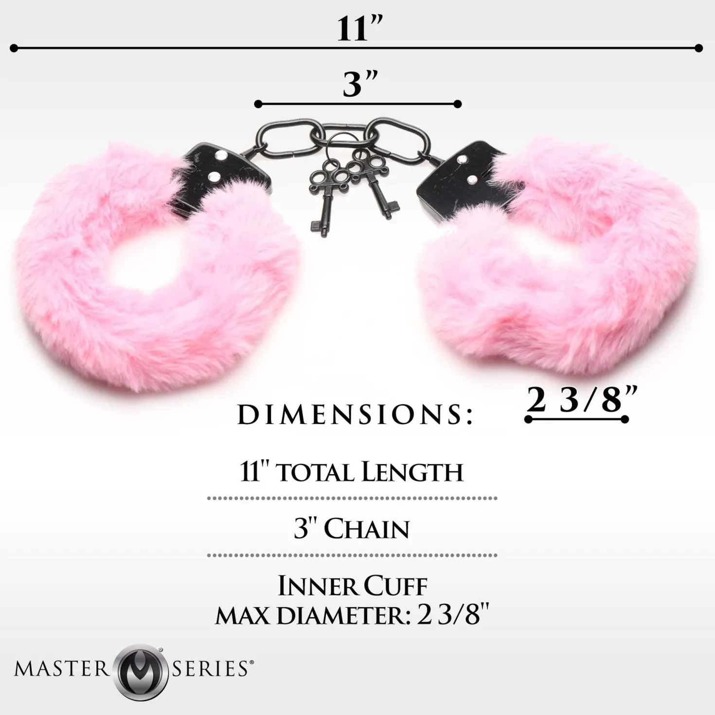 XR Brands - Cuffed in Fur Menottes - Rose