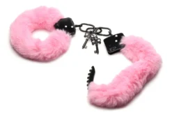 XR Brands - Cuffed in Fur Menottes - Rose
