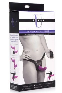 XR Brands - Double Dildo Vibrant avec Harnais - Violet