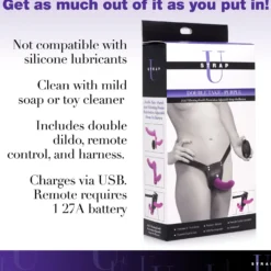 XR Brands - Double Dildo Vibrant avec Harnais - Violet