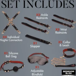 XR Brands - Ensemble de Bondage de Luxe pour Amoureux - Noir